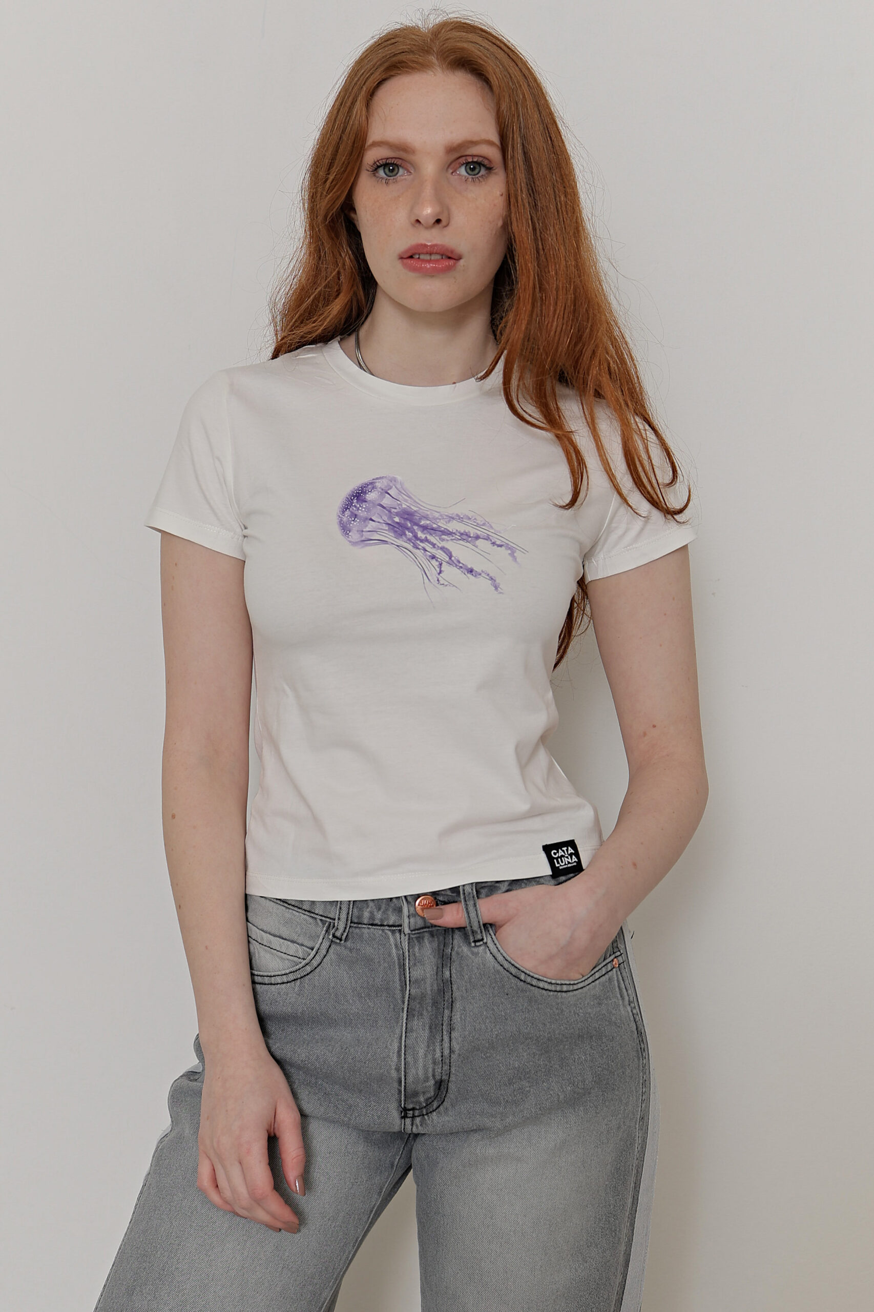 Art. 9033 Remera Baby Tee Estampa Medusa