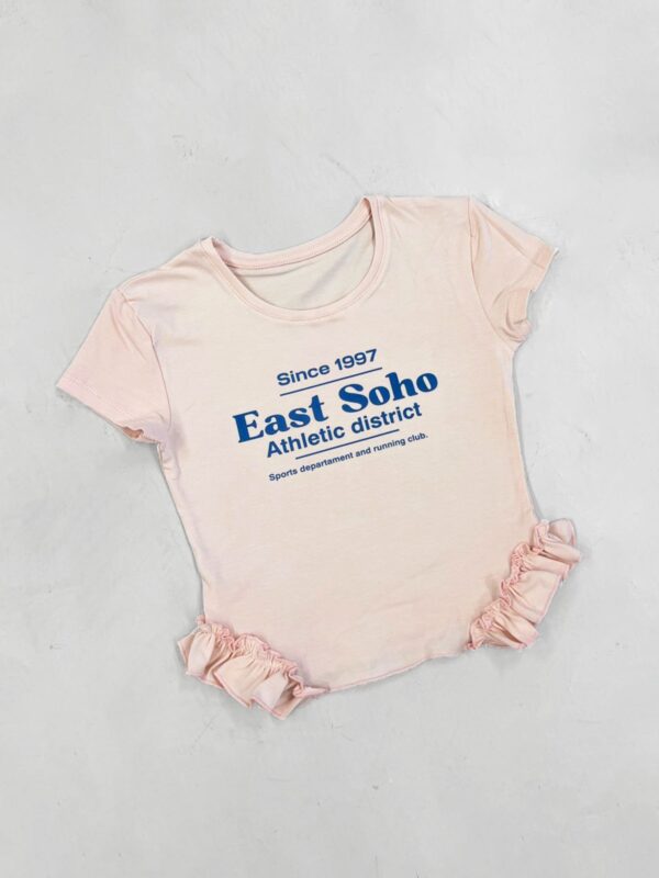 Art.9036 Remera baby tee frunce East Soho