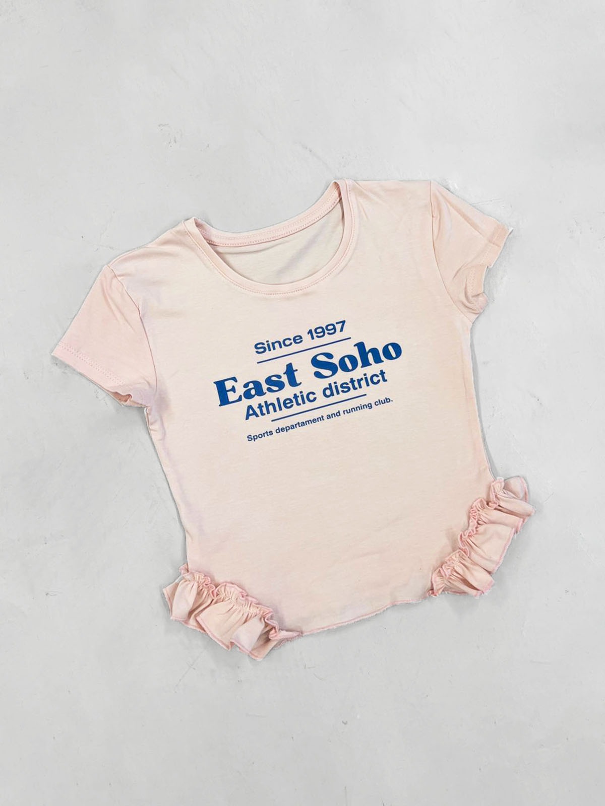 Art.9036 Remera baby tee frunce East Soho