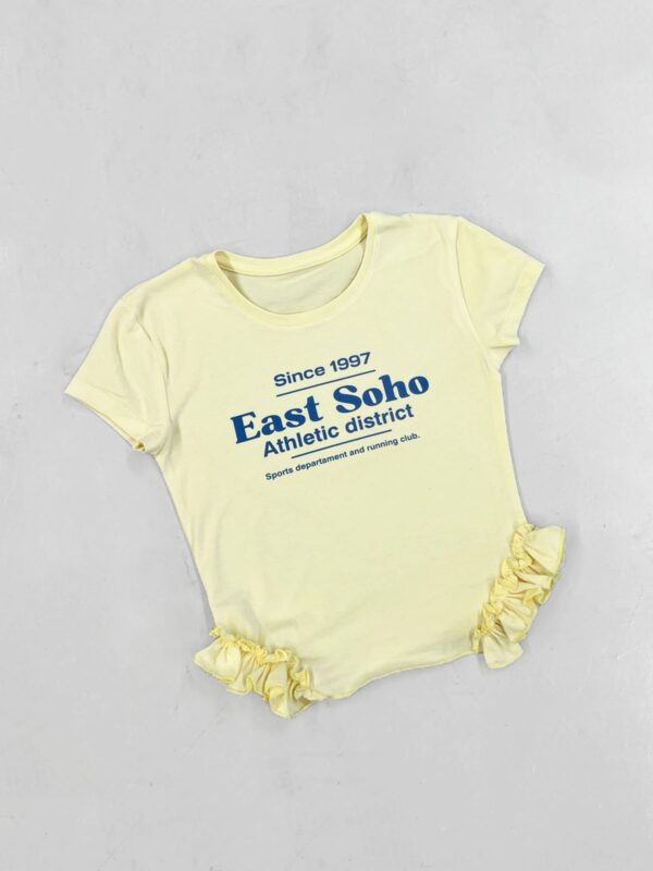Art.9036 Remera baby tee frunce East Soho - Imagen 3