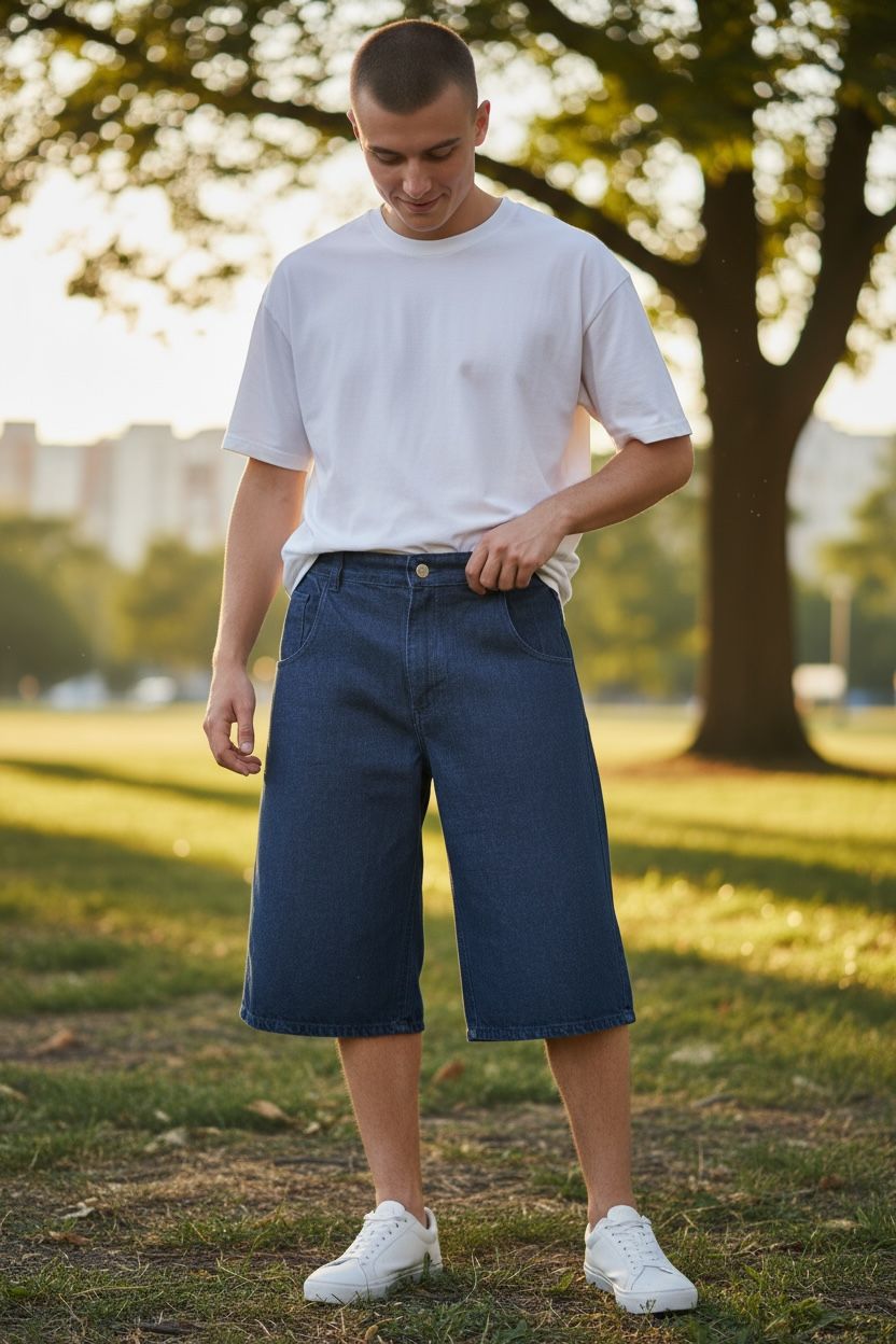 Art 8017 Bermuda Baggy RAW DENIM unisex